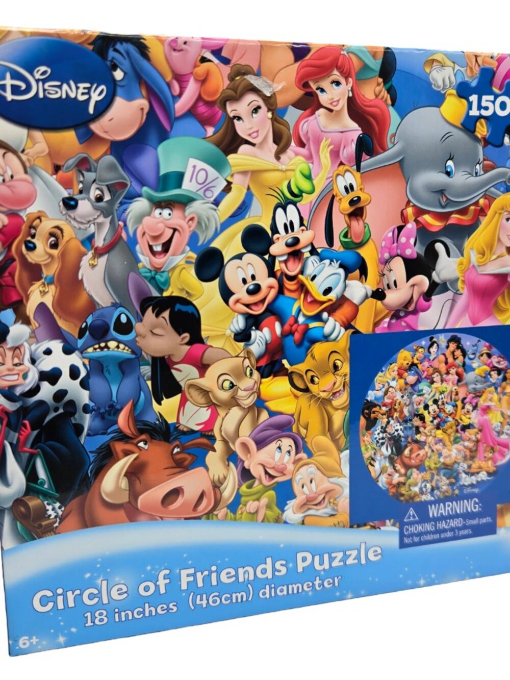 Disney Circle of Friends 150 Piece Lenticular Jigsaw Puzzle 18" Round
